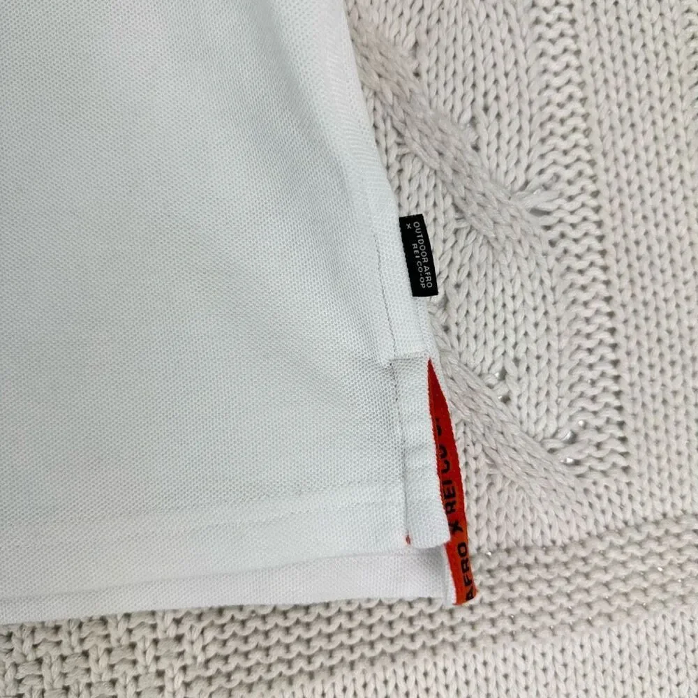 Outdoor Afro x‎ REI CO-OP Shirt Womens Small White Logo Polo Preppy - Picture 4 of 8